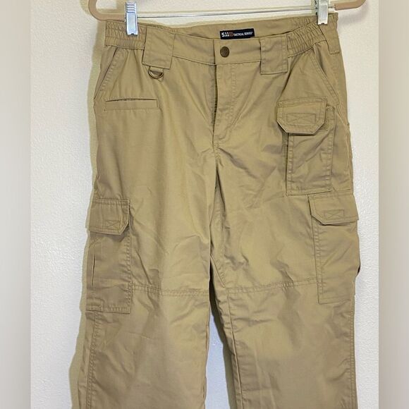 5.11 Tactical - Taclite Pro Ripstop Pants Tan Cargo Elastic Waist - size 8 - Picture 11 of 12